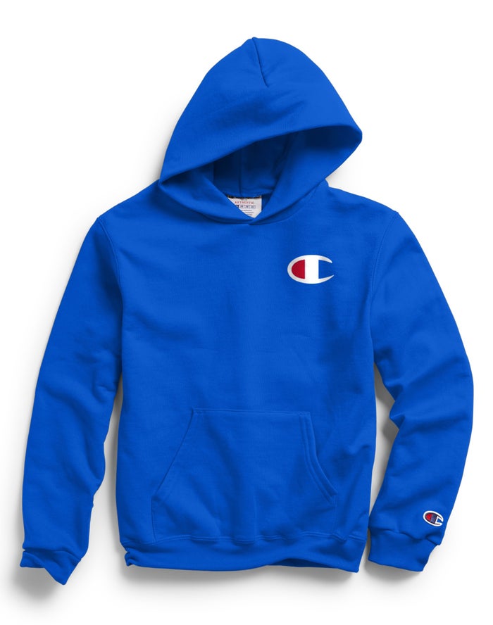 Sudadera Con Capucha Champion Niña - Double Dry Giant C Logo ( Azules ) 9608531-HT